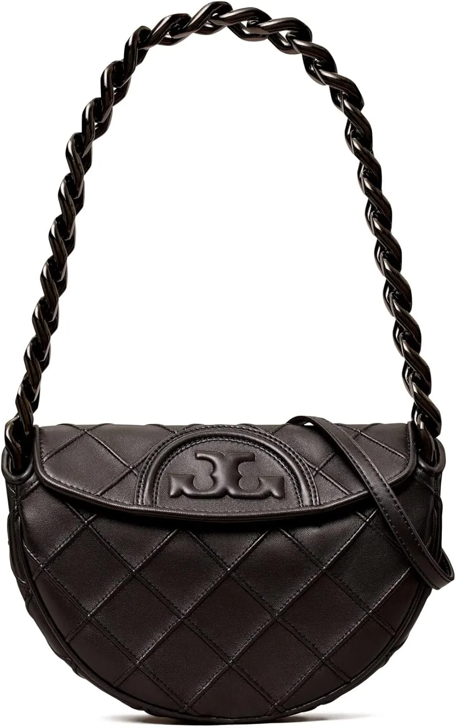 Tory Burch Fleming Soft Mini Crescent Bag, Black