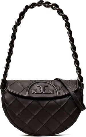 Tory Burch Fleming Soft Mini Crescent Bag, Black