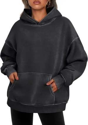 Trendy Queen Womens Oversized Sweatshirt Acid Wash Hoodie Vintage Pullover Long Sleeve Shirts Fall Outfits Winter Clothes