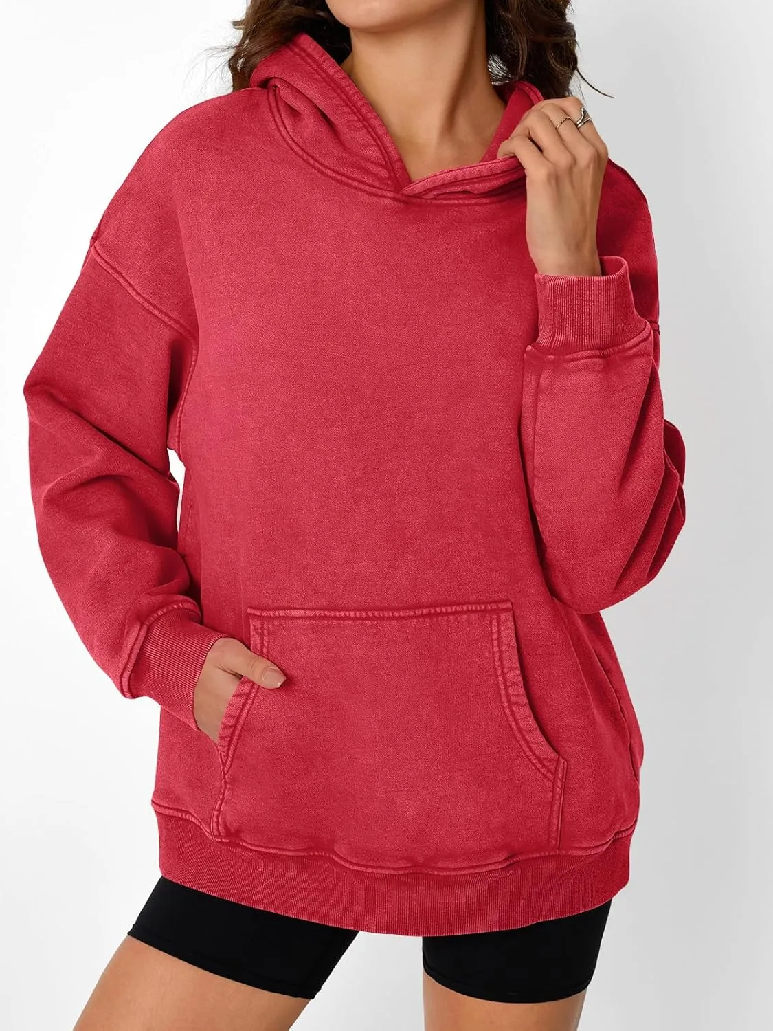 Trendy Queen Womens Oversized Sweatshirt Acid Wash Hoodie Vintage Pullover Long Sleeve Shirts Fall Outfits Winter Clothes