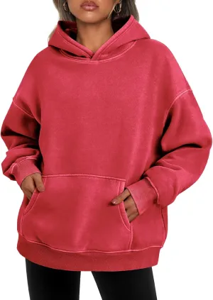 Trendy Queen Womens Oversized Sweatshirt Acid Wash Hoodie Vintage Pullover Long Sleeve Shirts Fall Outfits Winter Clothes