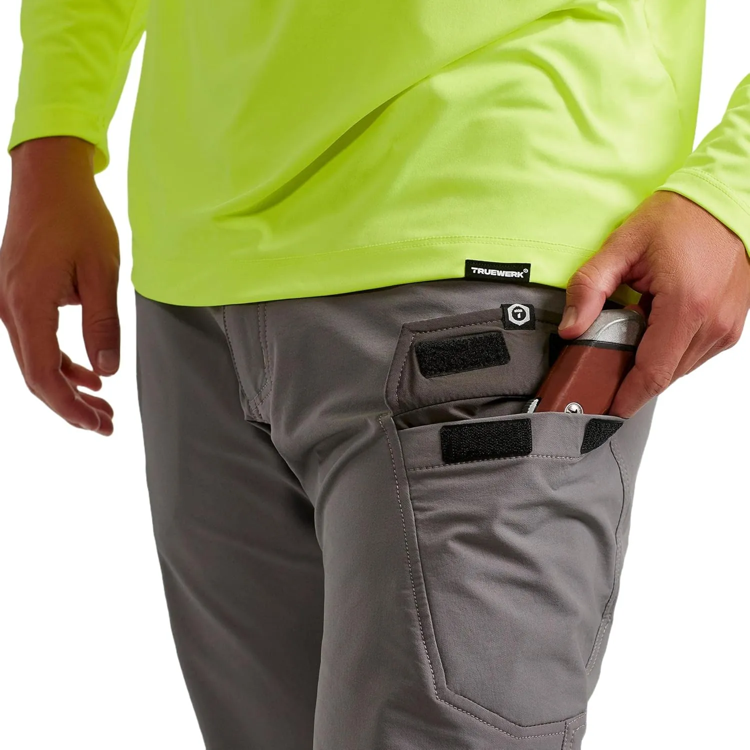 TRUEWERK Men's Work Pants - T2 WerkPant Technical Workwear, Water Resistant, Lightweight, Multi-Pocket with 4-Way Stretch