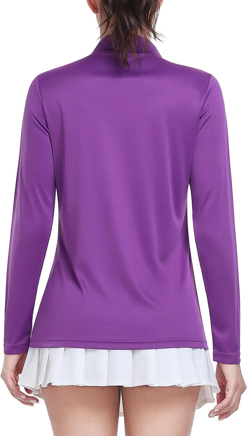 Ullnoy Lightweight Golf Shirts for Women Moisture Wicking Long Sleeve Polo Shirt Women Quick Dry Activewear Golf Tops Pack