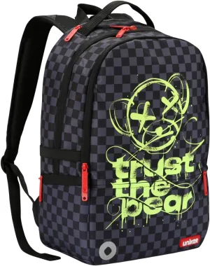 UNIKER Graffiti Backpack, Designer Laptop Backpack for 15.6 Inch Work,Water Resistant Backpack Computer Bag,CheckeredBear