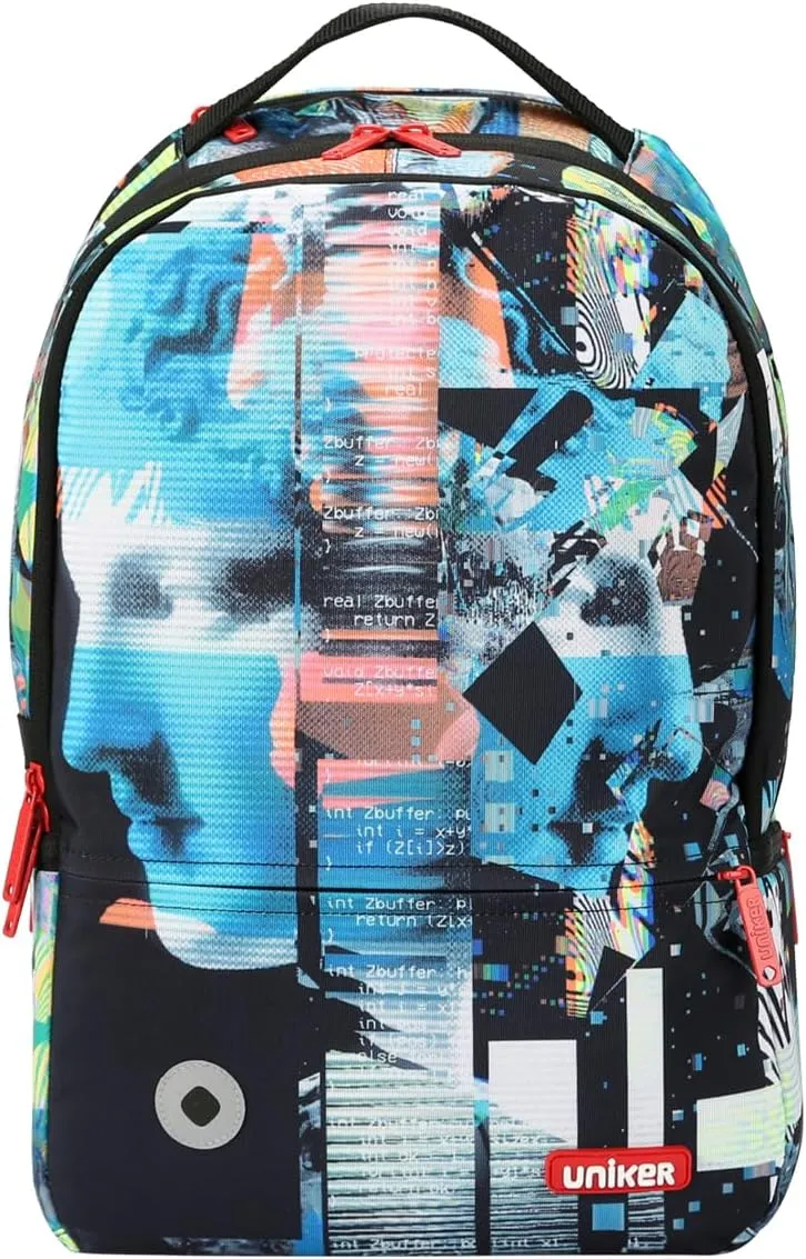UNIKER Graffiti Backpack, Designer Laptop Backpack for 15.6 Inch Work,Water Resistant Backpack Computer Bag,PixelPack