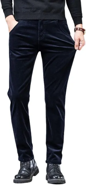 utcoco Men's Cotton Slim Fit Corduroy Pant Straight-Leg Corduroy Pant for Men