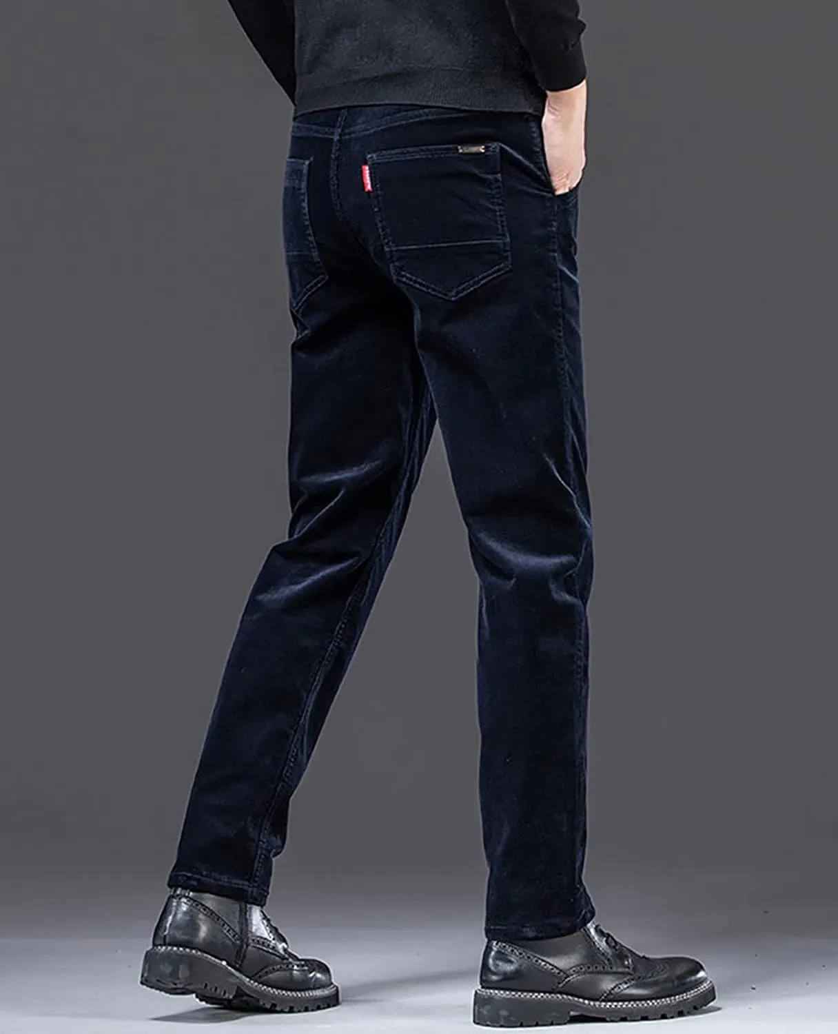 utcoco Men's Cotton Slim Fit Corduroy Pant Straight-Leg Corduroy Pant for Men