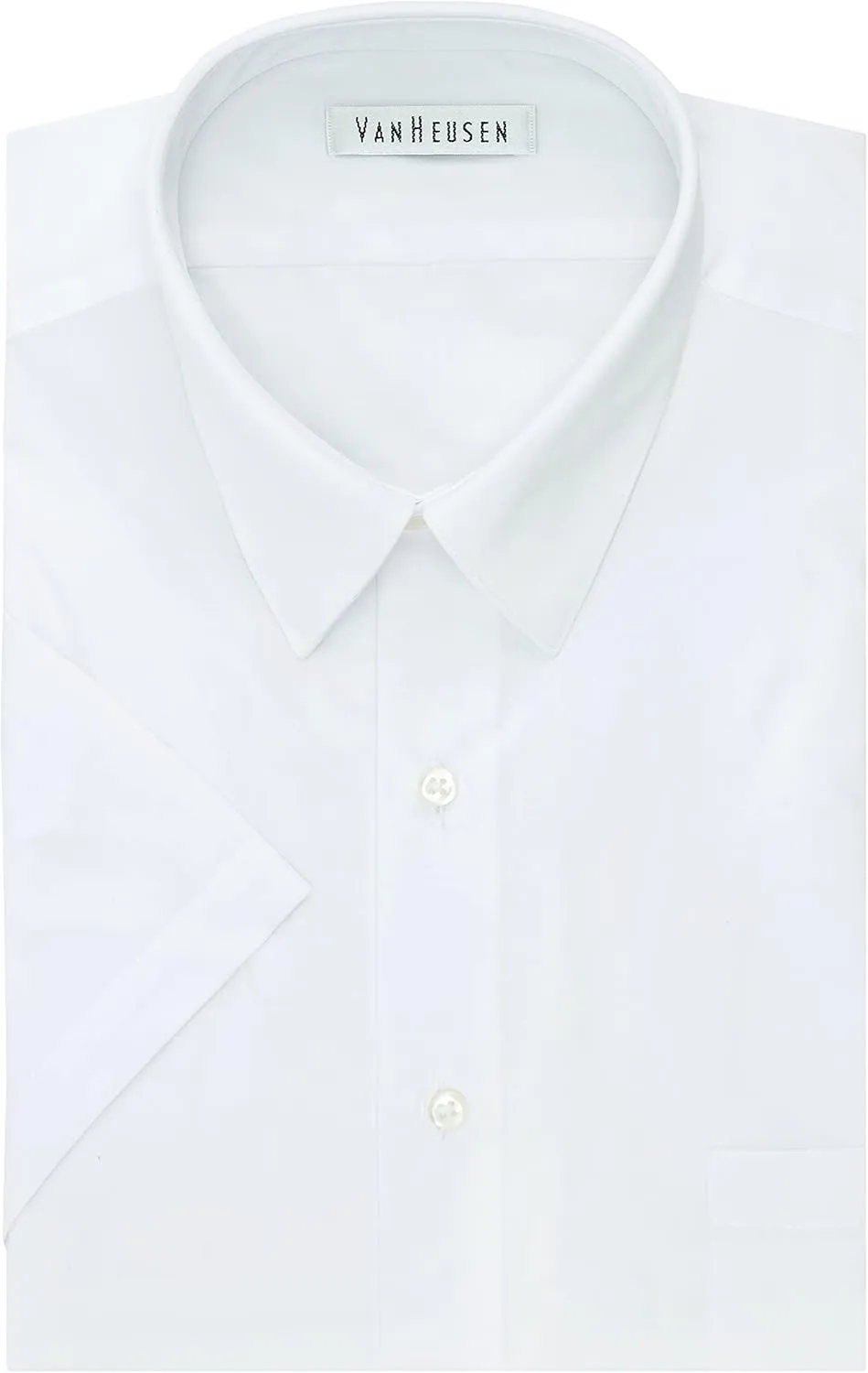 Van Heusen Men's Tall Fit Short Sleeve Dress Shirts Poplin Solid (Big and Tall)