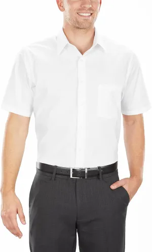 Van Heusen Men's Tall Fit Short Sleeve Dress Shirts Poplin Solid (Big and Tall)