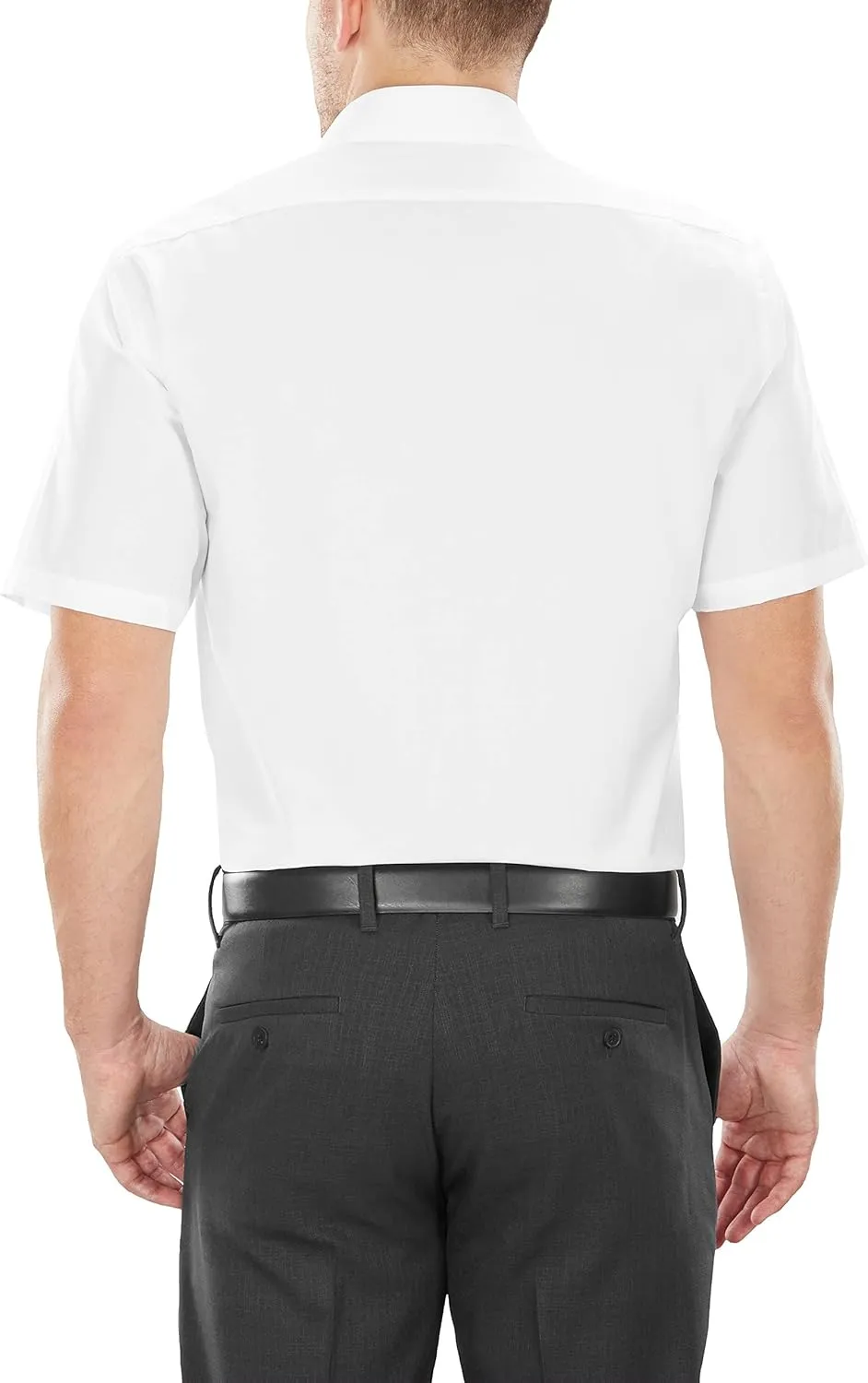 Van Heusen Men's Tall Fit Short Sleeve Dress Shirts Poplin Solid (Big and Tall)