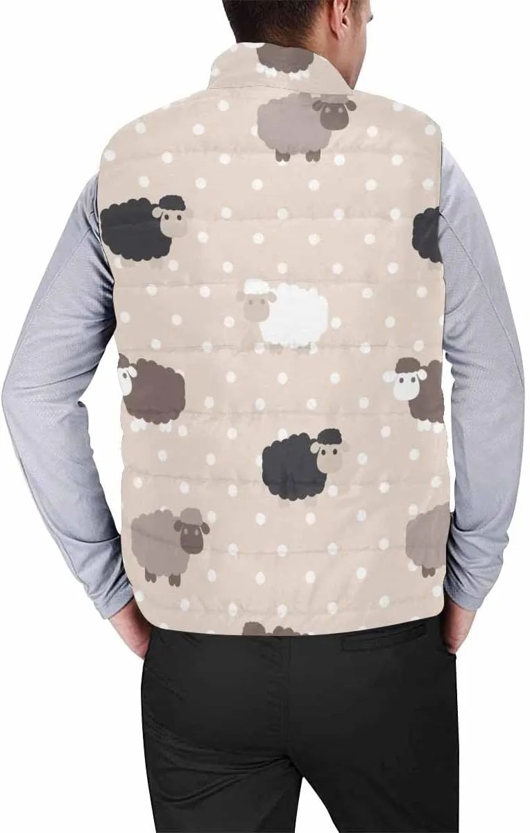 Vests For Men Snowmen Snow-Flakes Men's Lightweight Warm Puffer Vest Outdoor Sleeveless Jacket For Golf Hiking