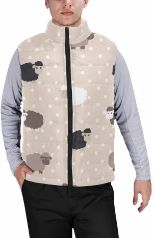 Vests For Men Snowmen Snow-Flakes Men's Lightweight Warm Puffer Vest Outdoor Sleeveless Jacket For Golf Hiking