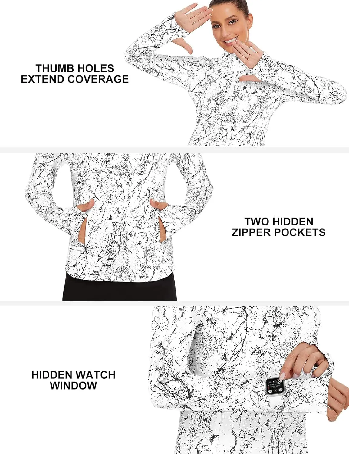 Viracy Womens Long Sleeve Workout Tops Quick Dry Half Zip Moisture Wicking Running Athletic T-Shirts with Pockets