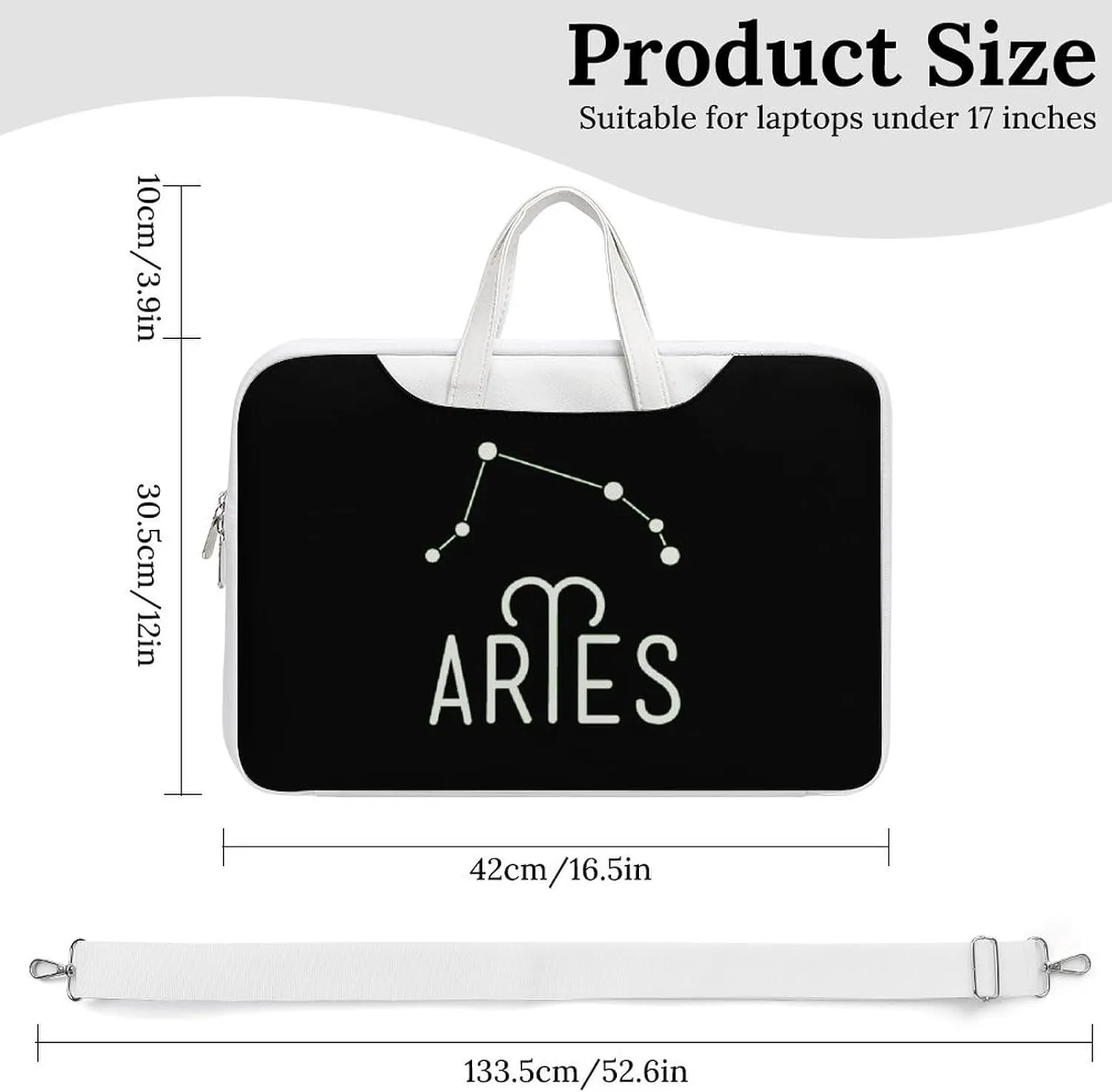 Virgo Constellation Leather Bag Laptop Case Slim Water Resistant Computer Bags with Handle Briefcase for Work
