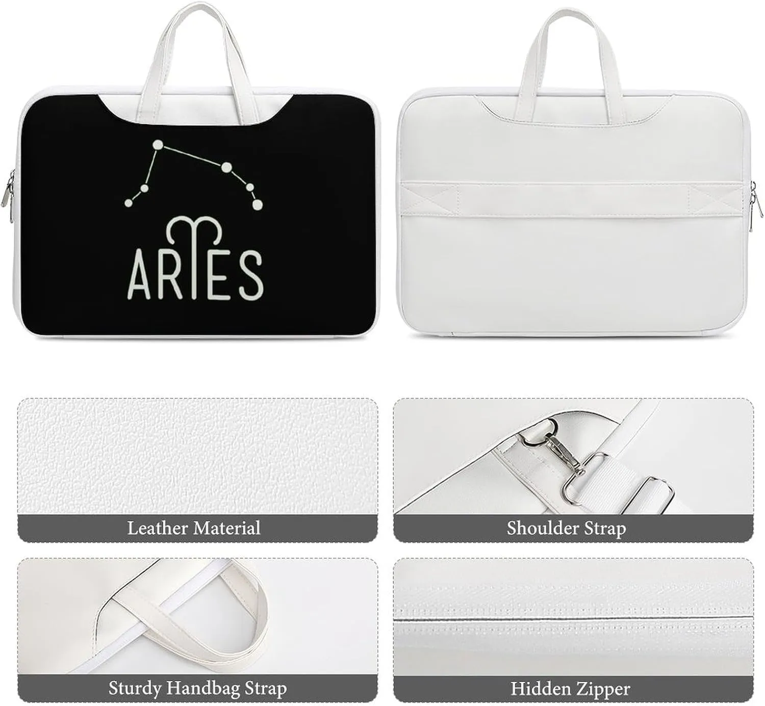 Virgo Constellation Leather Bag Laptop Case Slim Water Resistant Computer Bags with Handle Briefcase for Work