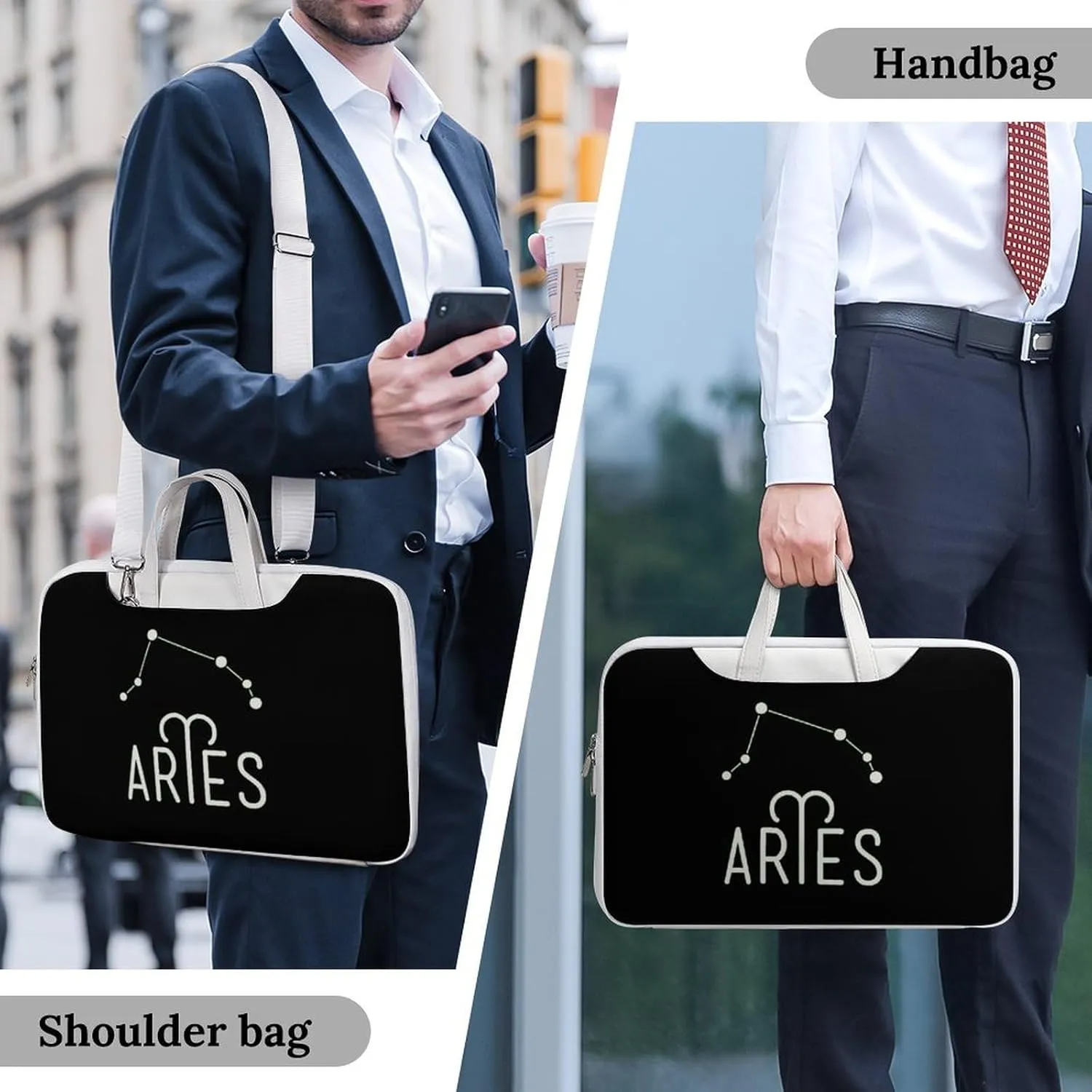 Virgo Constellation Leather Bag Laptop Case Slim Water Resistant Computer Bags with Handle Briefcase for Work