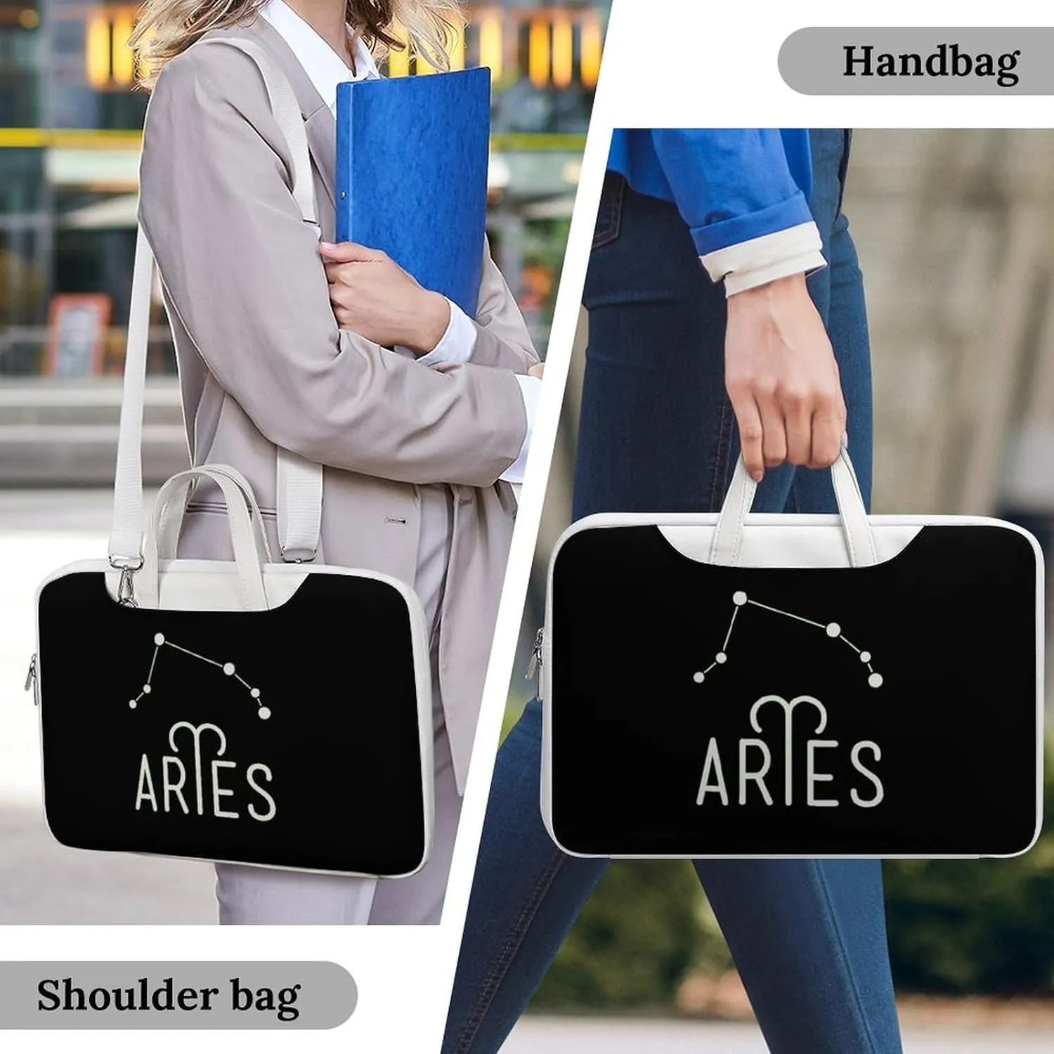 Virgo Constellation Leather Bag Laptop Case Slim Water Resistant Computer Bags with Handle Briefcase for Work