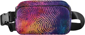 Vivid Fingerprint Fanny Pack Water Resistant Waist Pack Sling Bag Purse for Women Men Travel Hiking