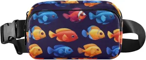 Vivid Fishes Fanny Pack Water Resistant, Women Men Waist Pack Sling Bag Purse for Travel Hiking