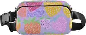 Vivid Strawberry Fanny Pack Water Resistant Waist Pack Sling Bag Purse for Women Men Travel Hiking