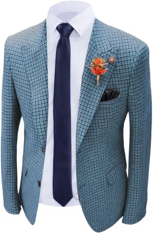 Wangyue Mens Houndstooth Plaid Blazer Casual Sports Coat Slim Fit Checkered Jacket Wedding Prom Blazer Coats Jackets