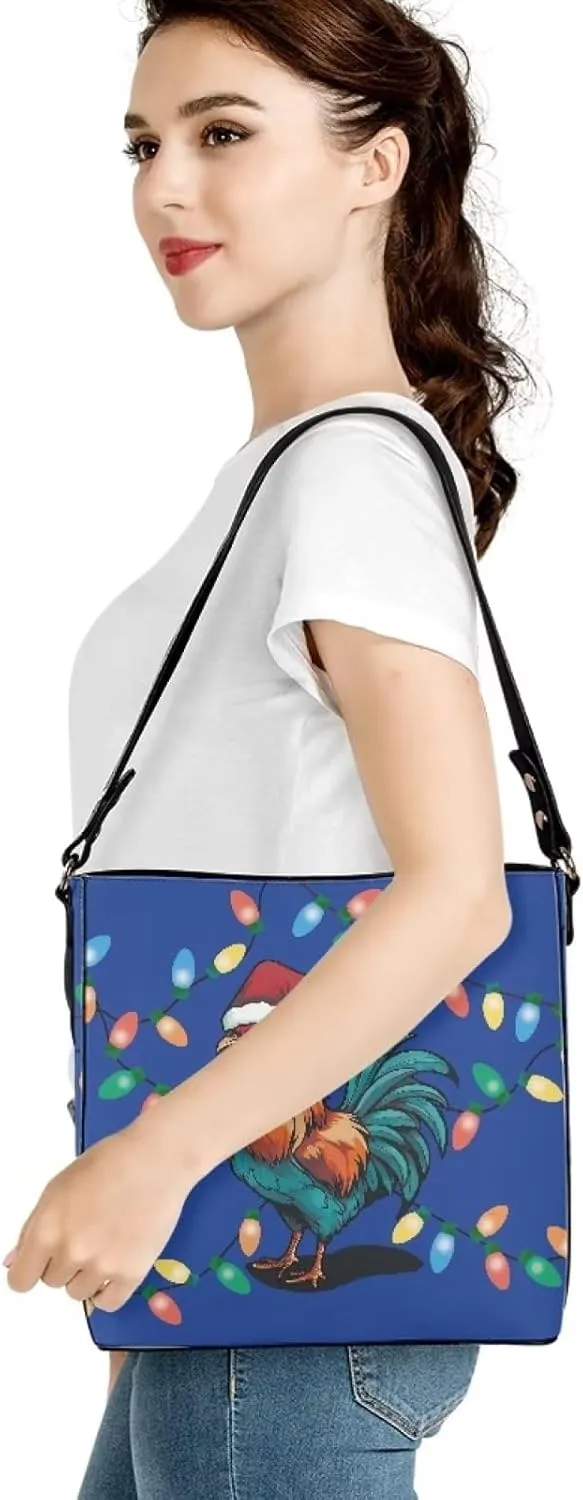 Waterproof Leather Bucket Bag, Water Resistant Adjustable Crossbody Sling Bag for Travel Daily, 11x 4.5x 11.4
