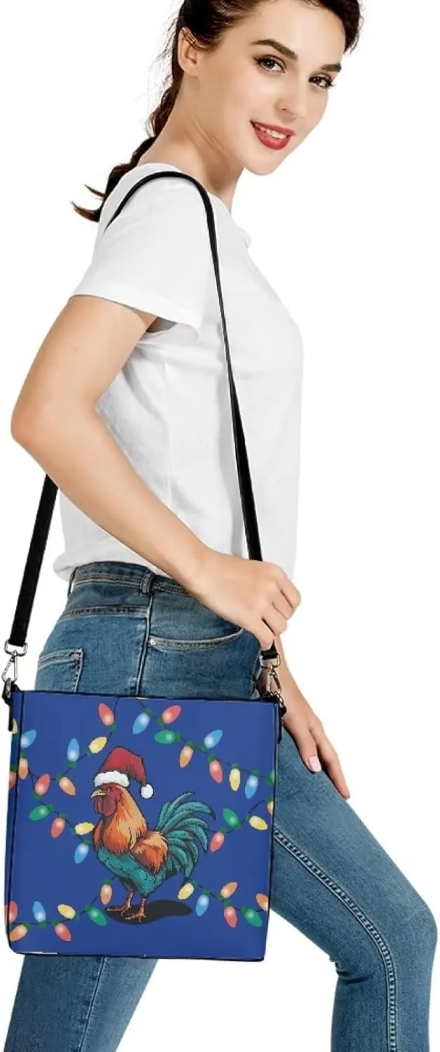 Waterproof Leather Bucket Bag, Water Resistant Adjustable Crossbody Sling Bag for Travel Daily, 11x 4.5x 11.4