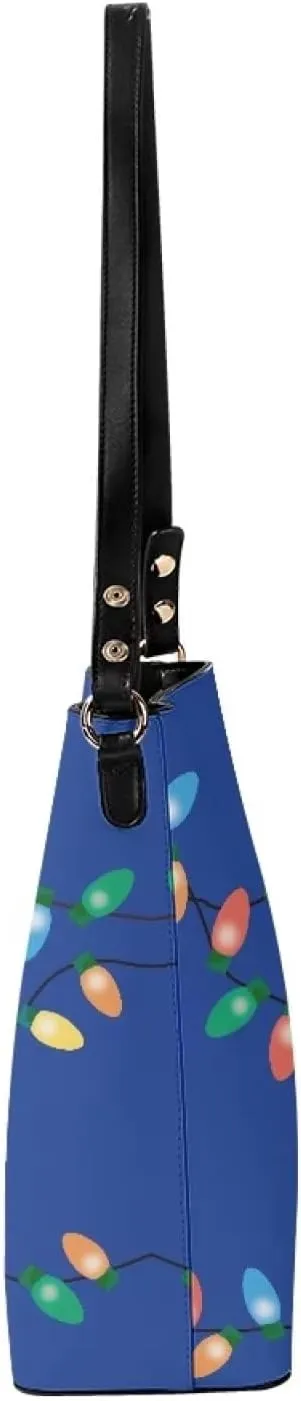 Waterproof Leather Bucket Bag, Water Resistant Adjustable Crossbody Sling Bag for Travel Daily, 11x 4.5x 11.4