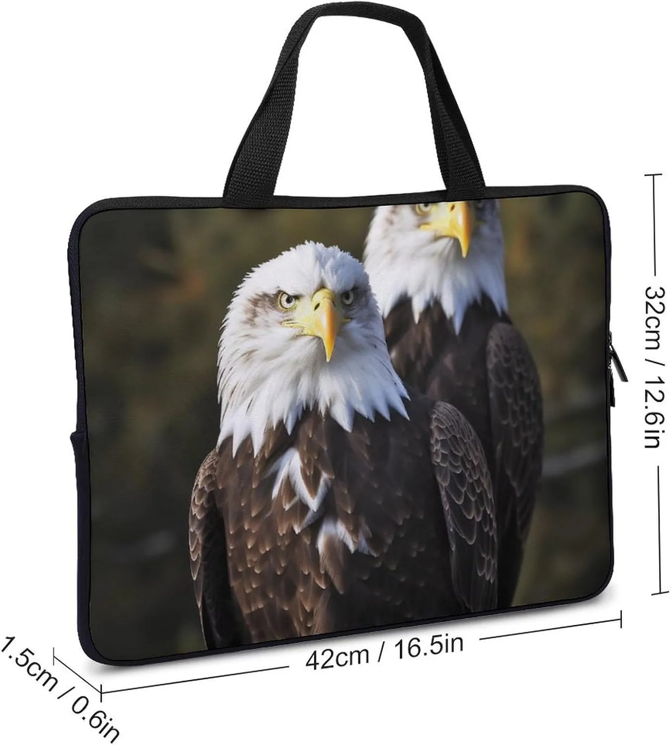 White Head Eagle Laptop Bag Durable Laptop Sleeve Water-Resistant Notebook Bag for Computer Or Tablet