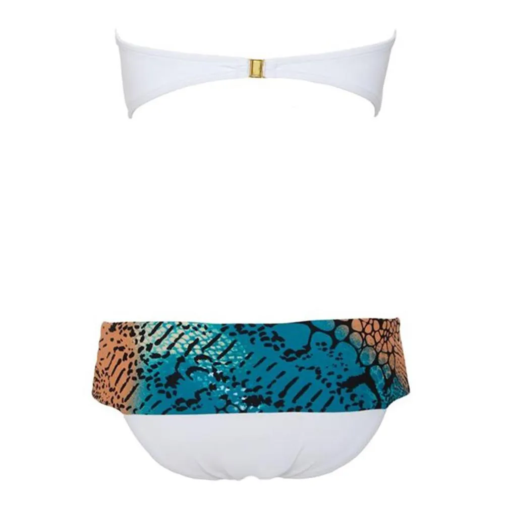 White Strapless Bandeau Womens Summer Bikini 2018 Beach Wear Bikinis Swimsuit Swimwear Bikini Set Swimming Bathing Suits Female