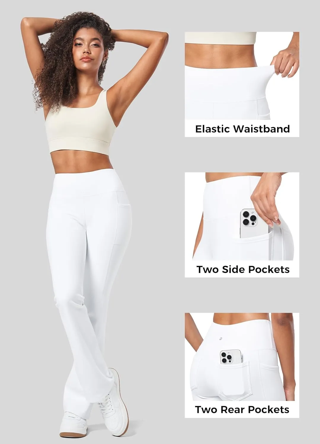Willit Women's Fleece Lined Pants Yoga Bootcut Thermal Winter Pants High Waisted Flare Leggings Water Resistant