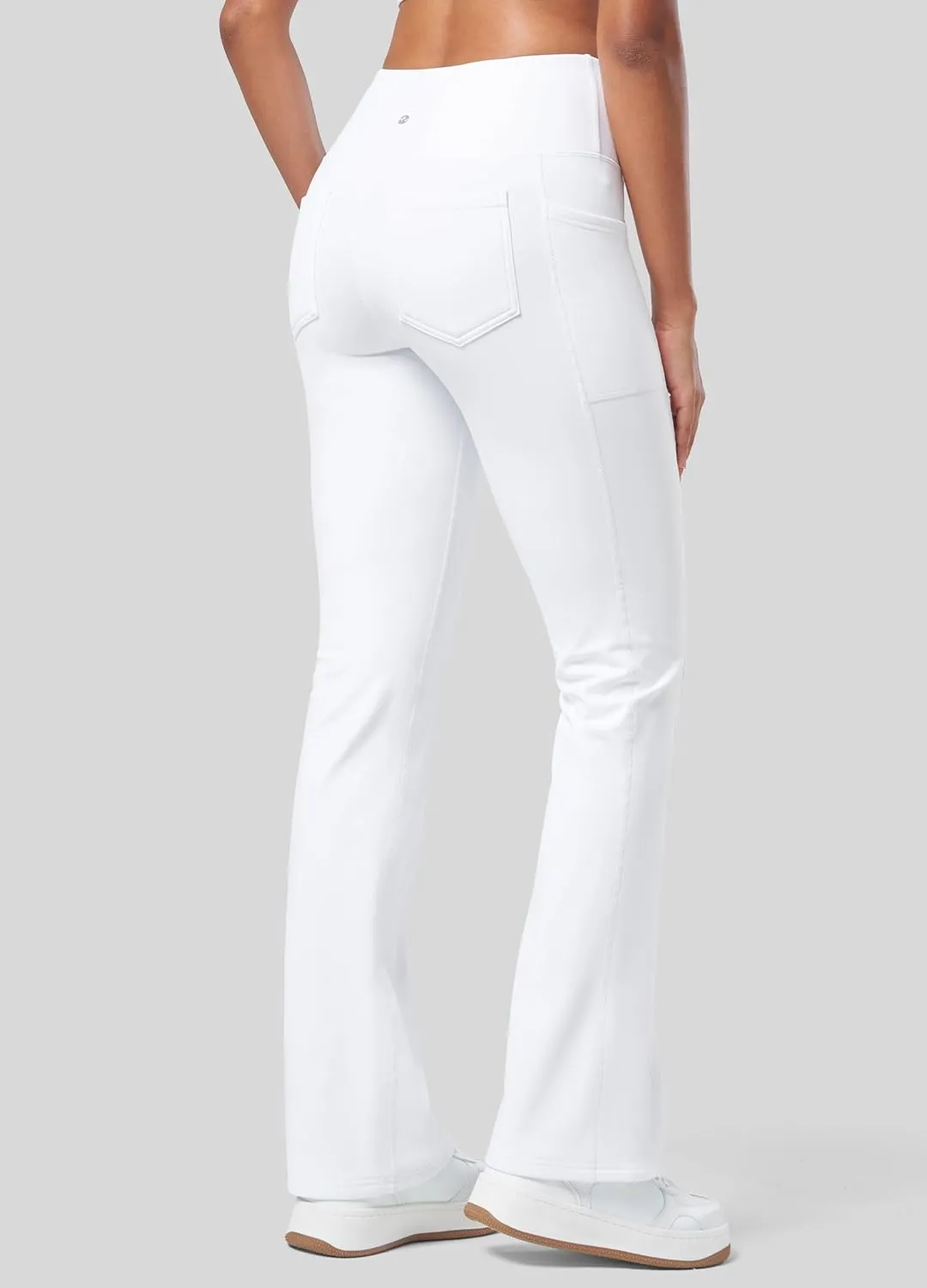 Willit Women's Fleece Lined Pants Yoga Bootcut Thermal Winter Pants High Waisted Flare Leggings Water Resistant