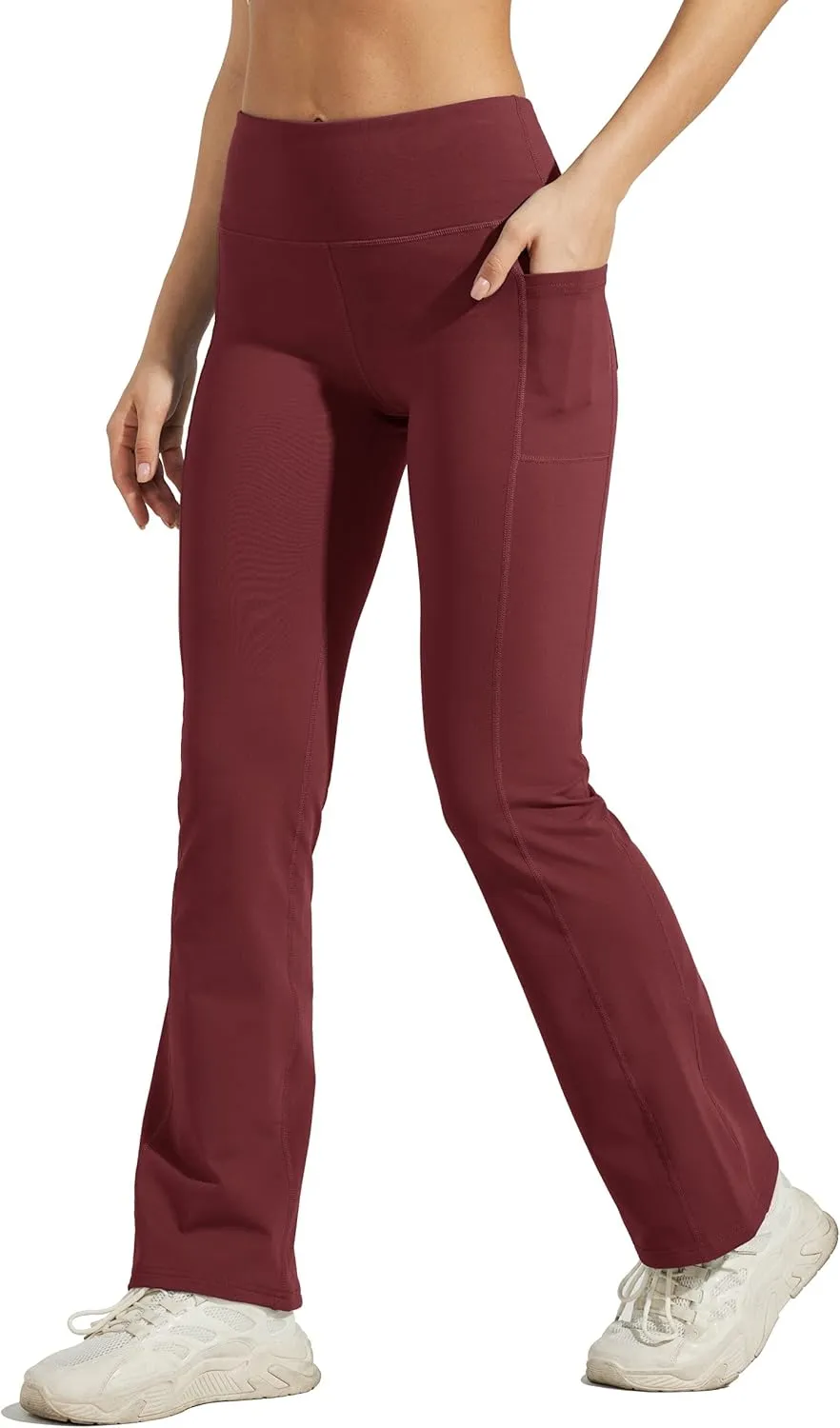 Willit Women's Fleece Lined Pants Yoga Bootcut Thermal Winter Pants High Waisted Flare Leggings Water Resistant