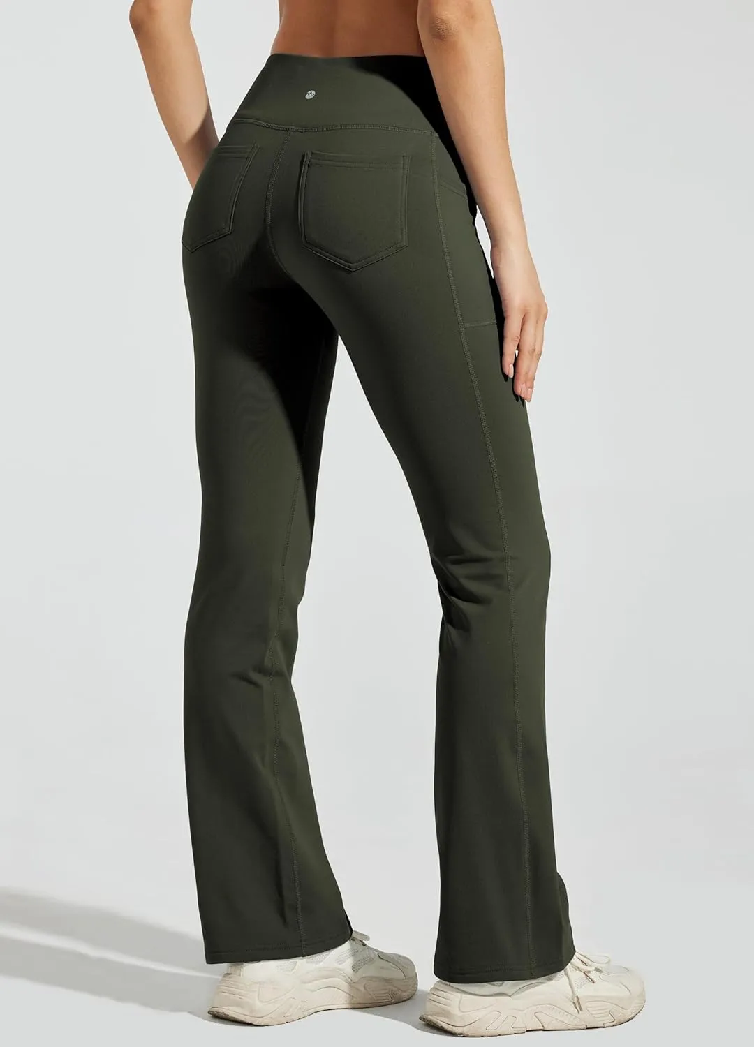 Willit Women's Fleece Lined Pants Yoga Bootcut Thermal Winter Pants High Waisted Flare Leggings Water Resistant