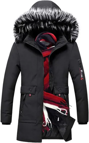 Winter Long Parkas Men Cotton Padded Clothing Fashion Casual Slim Thick Warm Coats Fur Hooded Overcoats Male Clothes