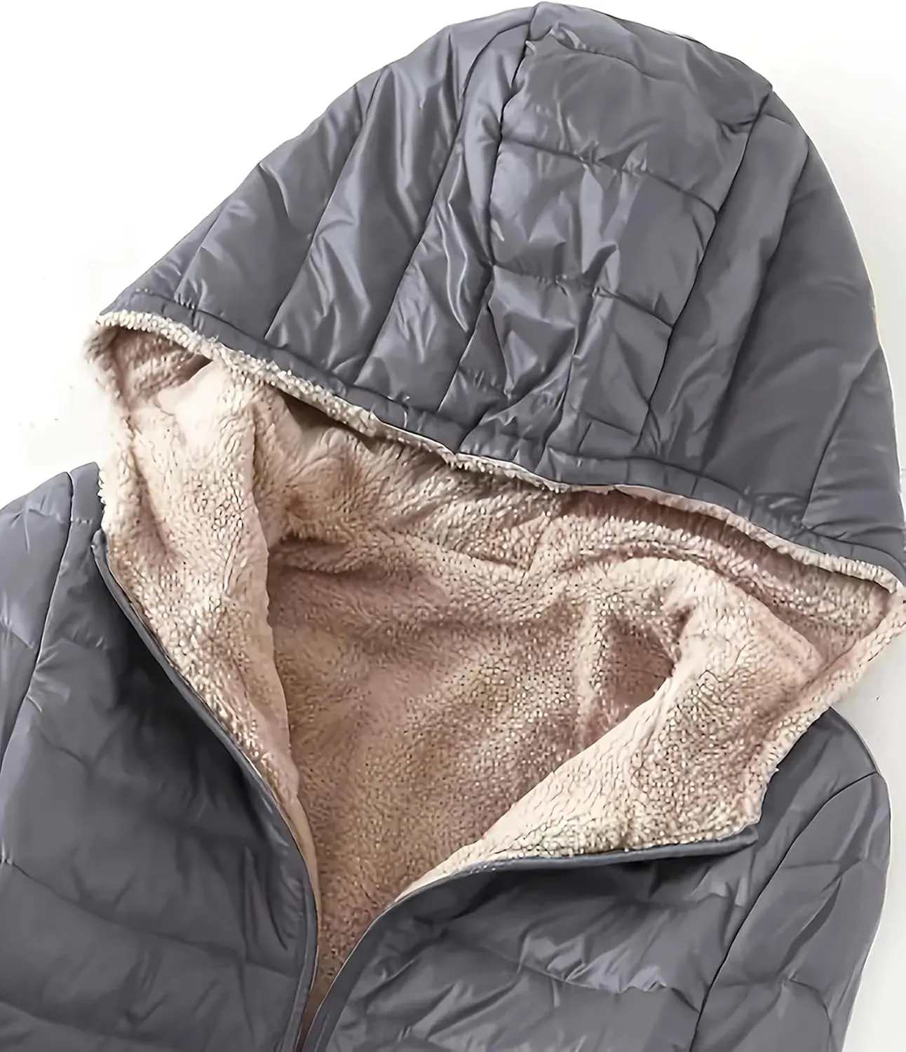 Women Hoodie Jackets, Zip-up Puffy Hoodie Coat, Warm Winter Sherpa Fleece Lined Hooded Jacket