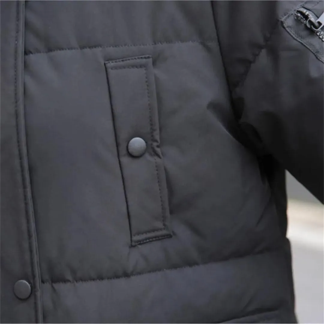 Women Parkas Loose Fit Long Padded Jacket Winter Hooded Thick Down Cotton Knee Length Coat