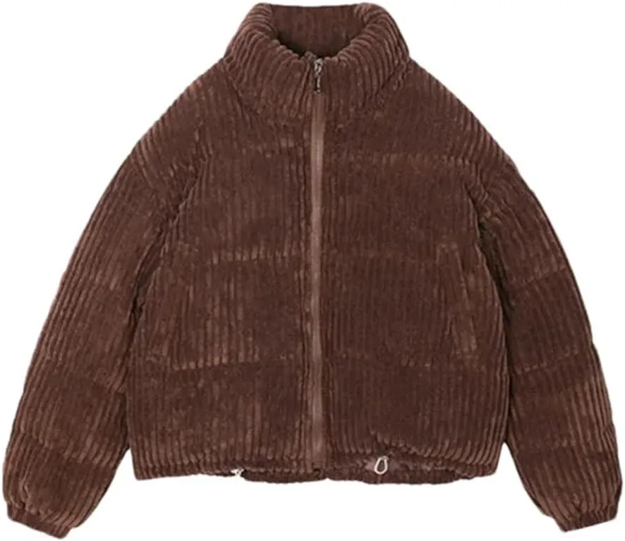 Women Thick Warm Parka Coat Outwear Female Corduroy Cotton Padded Casual Loose Short Parkas
