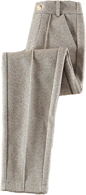 Women Wool Thick Pants Fall Winter High Waist Fleece Pant Slim Fit Warm Casual Pencil Trousers