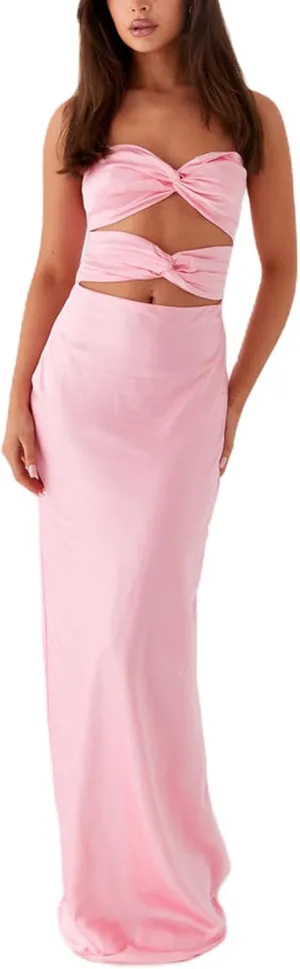 Women Y2k Floral Cut Out Maxi Bodycon Dress Hollow Out Silk Satin Long Beach Formal Dresses Summer Sundress