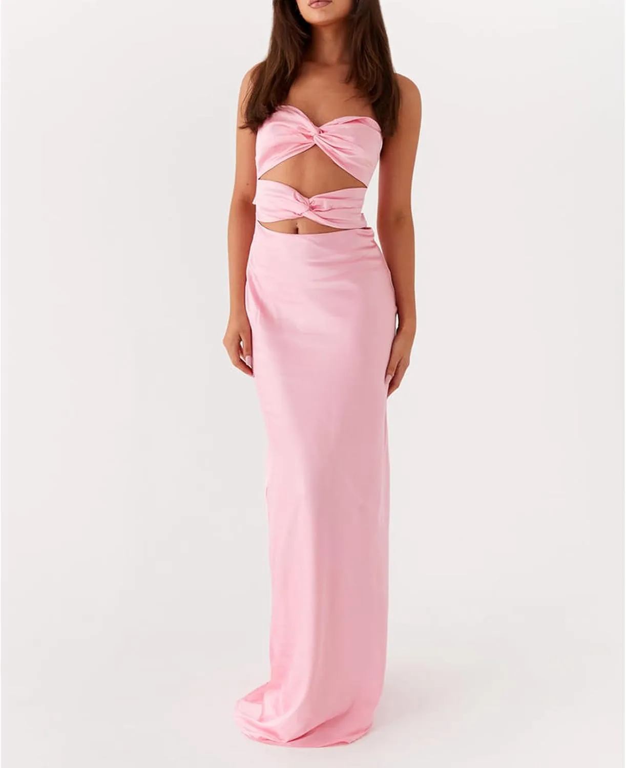 Women Y2k Floral Cut Out Maxi Bodycon Dress Hollow Out Silk Satin Long Beach Formal Dresses Summer Sundress