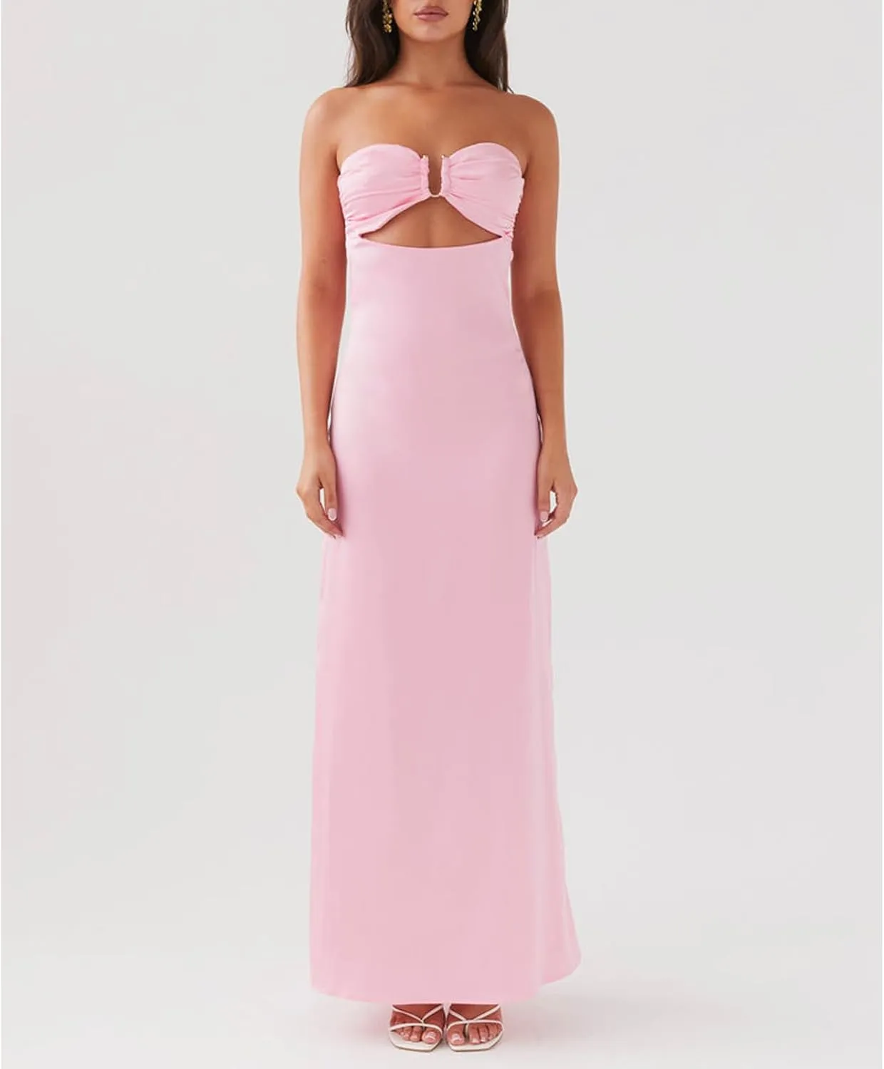 Women Y2k Floral Cut Out Maxi Bodycon Dress Hollow Out Silk Satin Long Beach Formal Dresses Summer Sundress
