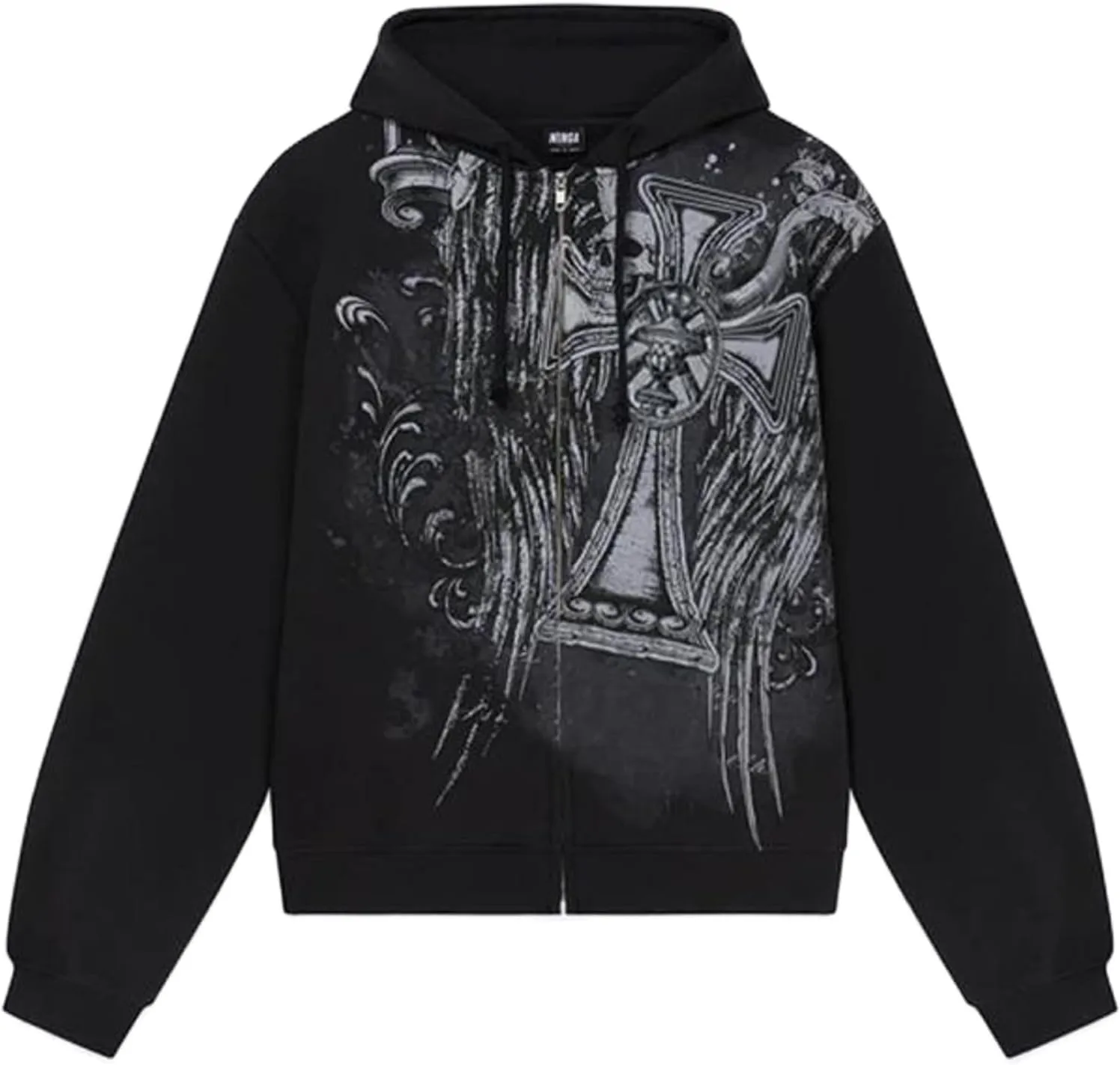 Women Zip Up Hoodie Y2k Vintage Graphic Oversized Sweatshirt Long Sleeve Goth Jacket Harajuku Streetwear