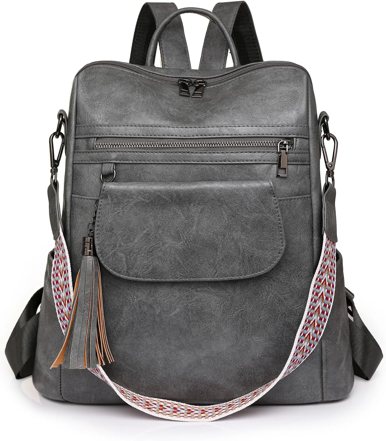 Women's Backpack Large Capacity Water Resistant Fashion College Bookbag Purse Teacher Doctor Nurse Leisure Bags (Grey)