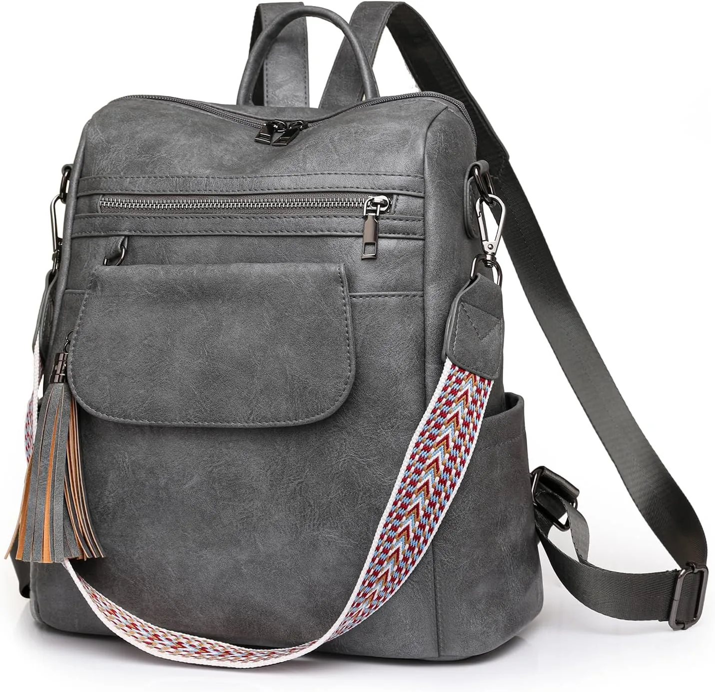 Women's Backpack Large Capacity Water Resistant Fashion College Bookbag Purse Teacher Doctor Nurse Leisure Bags (Grey)