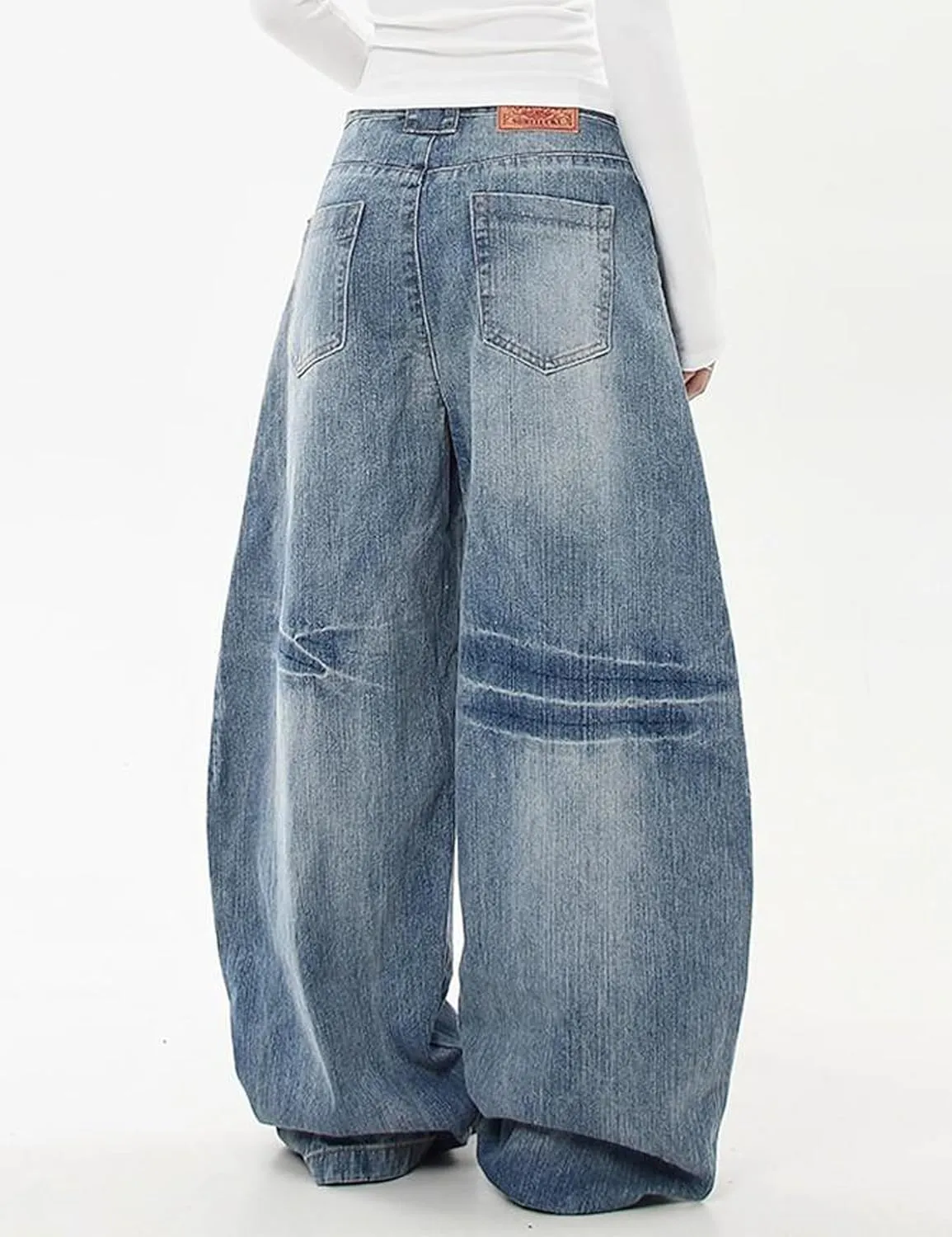 Womens Baggy Jeans Vintage Oversized Pants Aesthetic Hip Hop Jeans Denim Graphic Jean Grunge Pants