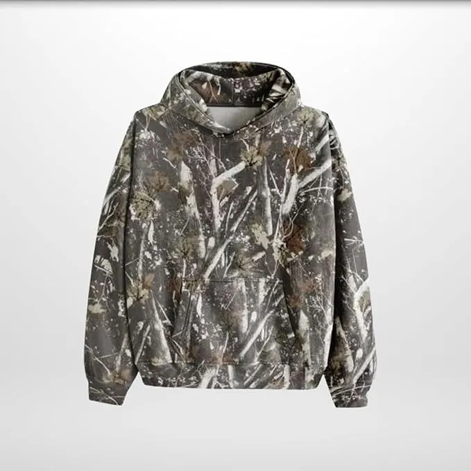 Womens Camo Hoodies Sweatshirts Long Sleeve Pullover Fleece Oversized Sweaters Casual Loose Tops with Pocket