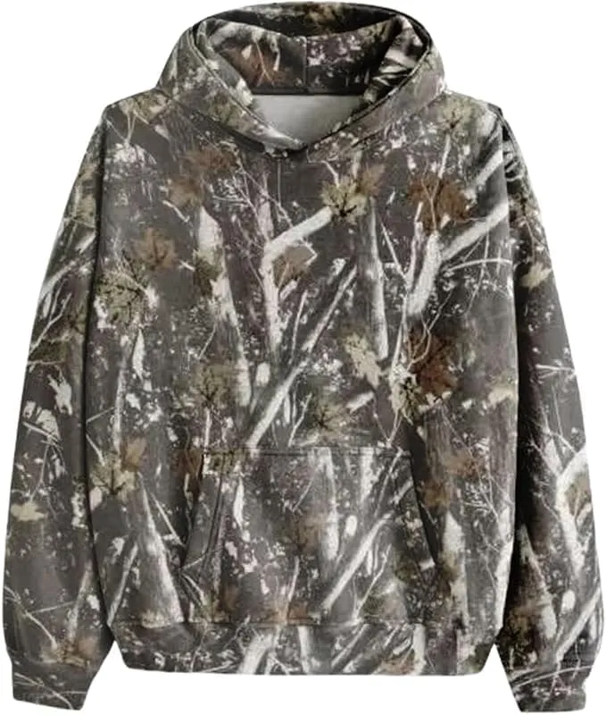 Womens Camo Hoodies Sweatshirts Long Sleeve Pullover Fleece Oversized Sweaters Casual Loose Tops with Pocket