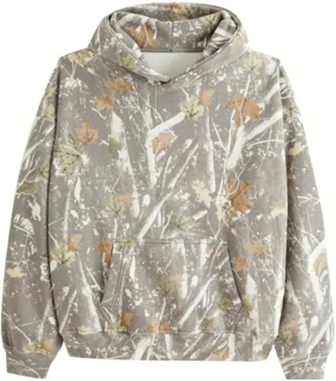 Womens Camo Hoodies Sweatshirts Long Sleeve Pullover Fleece Oversized Sweaters Casual Loose Tops with Pocket