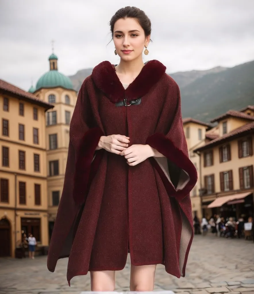 Women's Cardigan Shawl Cape Cloak Winter Warm Hoodie Cardigan Coat